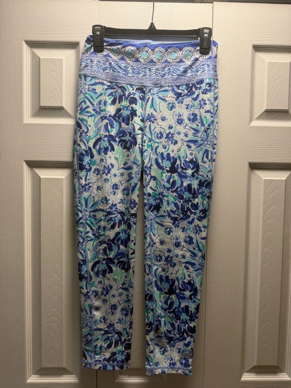 Lilly Pulitzer Luxletic Blue, Aqua & White Floral Leggings